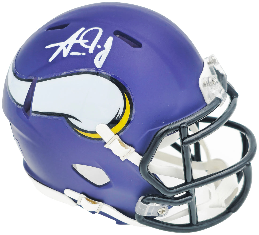 Aaron Jones Autographed Minnesota Vikings Purple Speed Mini Helmet Beckett BAS Witness