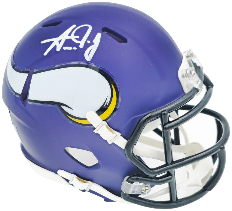Aaron Jones Autographed Minnesota Vikings Purple Speed Mini Helmet Beckett BAS Witness