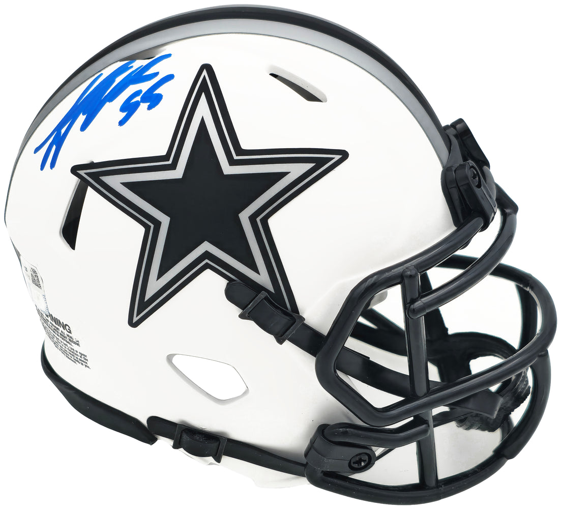 Leighton Vander Esch Autographed Dallas Cowboys Lunar Eclipse White Mini Helmet Fanatics Holo
