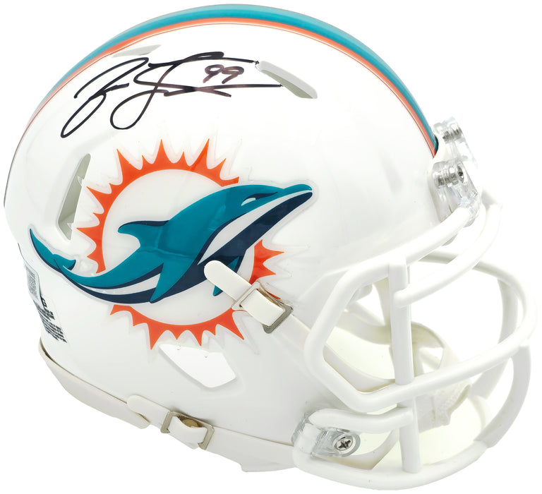 Jason Taylor Autographed Miami Dolphins White Speed Mini Helmet Beckett BAS Witness