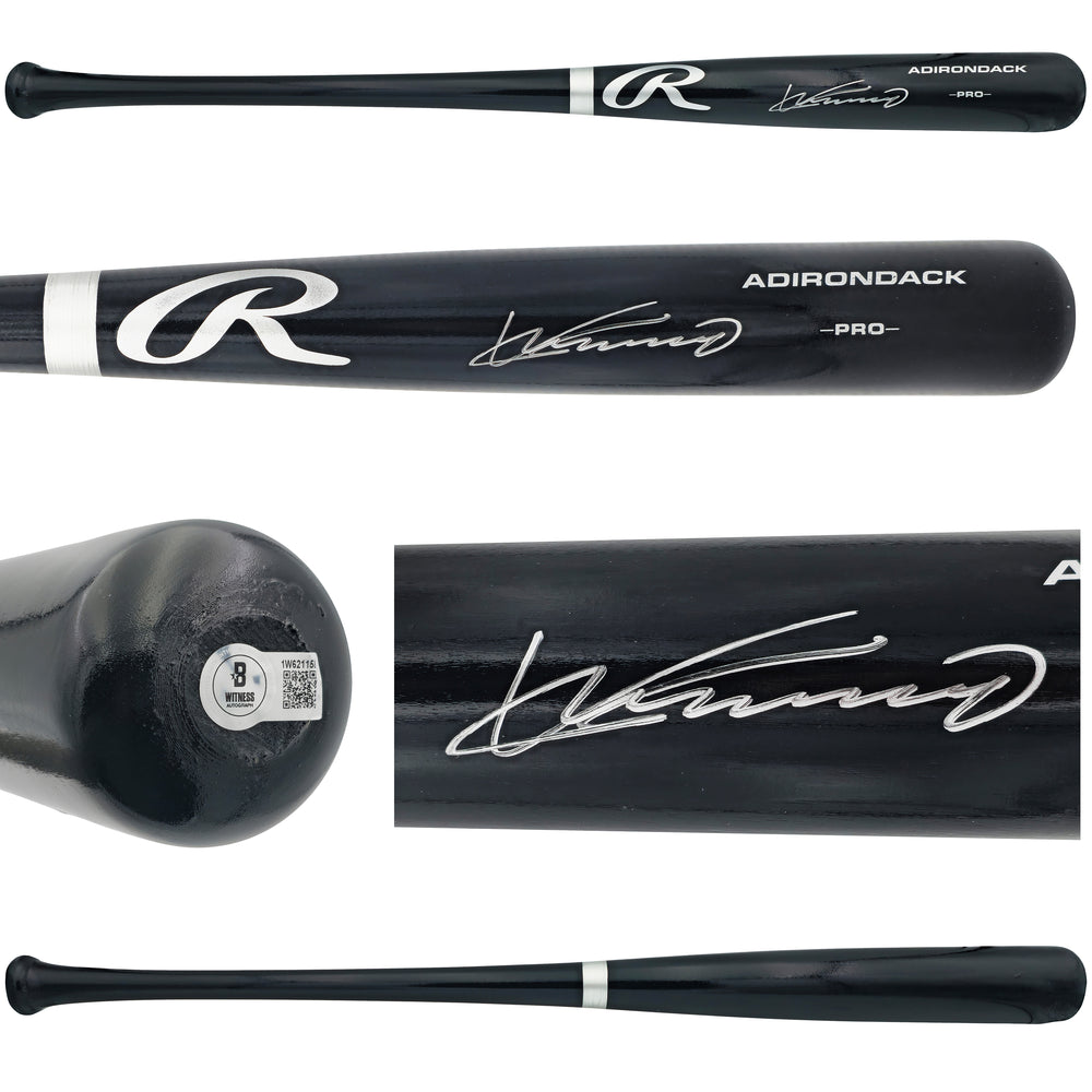 Vladimir Guerrero Sr. Autographed Black Rawlings Adirondack Pro Baseball Bat Anaheim Angels Beckett BAS Witness