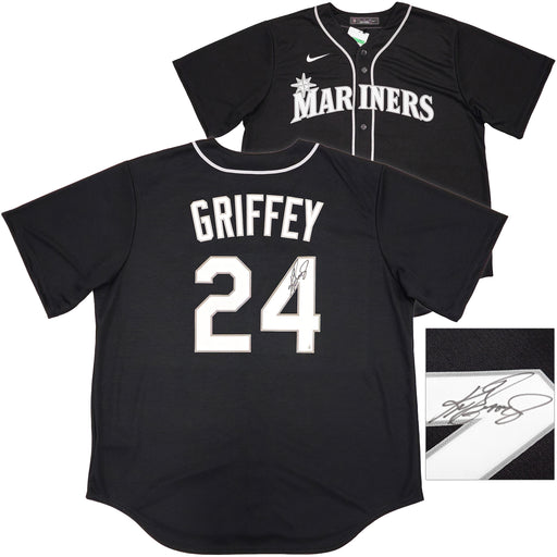 Seattle Mariners Ken Griffey Jr. Autographed Black Nike Jersey Size XL Beckett BAS Witness