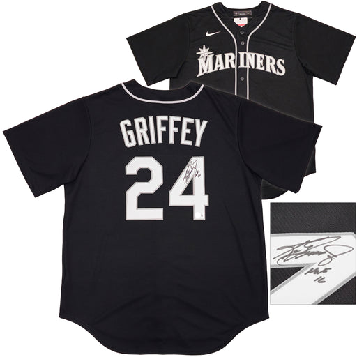 Seattle Mariners Ken Griffey Jr. Autographed Black Nike Jersey Size L "HOF 16" Beckett BAS Witness