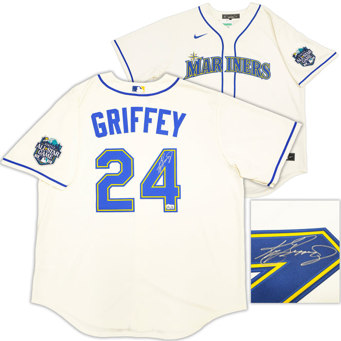 Seattle Mariners Ken Griffey Jr. Autographed Cream Nike 2023 All Star Game Patch Jersey Size XL Beckett BAS Witness