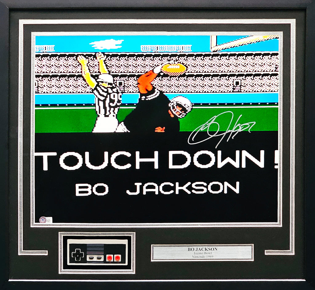 Bo Jackson Autographed Framed 16x20 Nintendo Tecmo Bowl Photo With