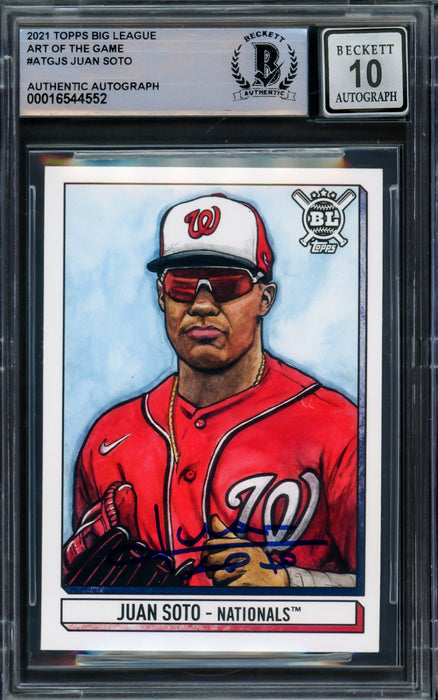 Juan Soto Autographed 2021 Topps Big League Card #ATG-JS New York Yankees Auto Grade Gem Mint 10 Beckett BAS #16544552