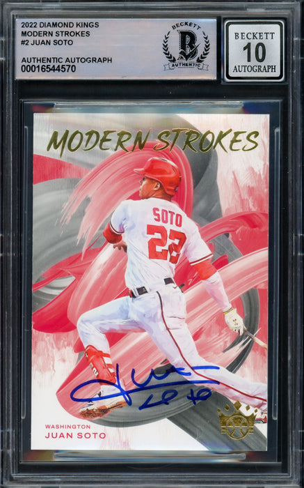 Juan Soto Autographed 2022 Diamond Kings Modern Stokes Card #MS-2 New York Yankees Auto Grade Gem Mint 10 Beckett BAS #16544570