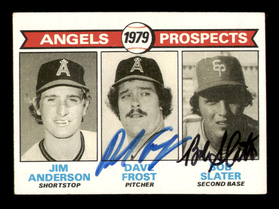 Dave Frost & Bob Slater Autographed 1979 Topps Rookie Card #703 California Angels