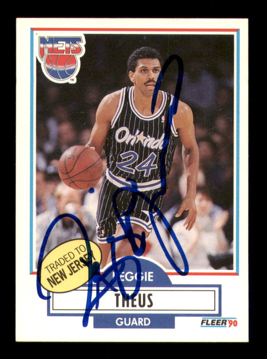 Reggie Theus Autographed 1990-91 Fleer Card #136 New Jersey Nets