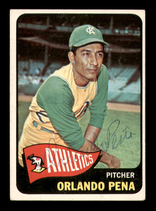 Orlando Pena Autographed 1965 Topps Card #311 Kansas City A's