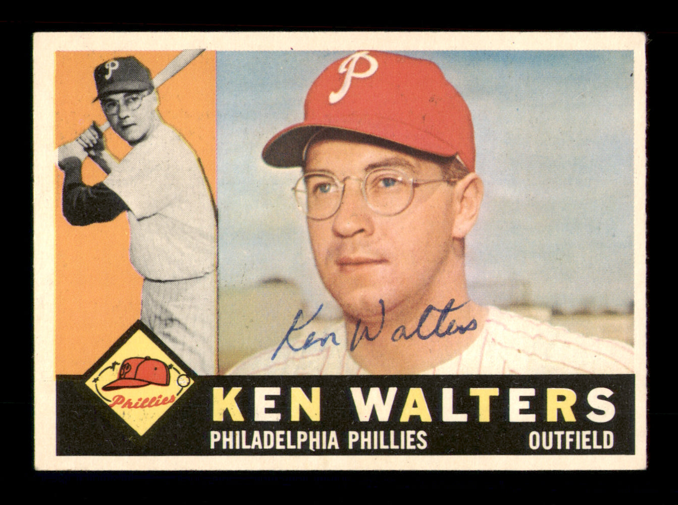 Ken Walters Autographed 1960 Topps Card #511 Philadelphia Phillies
