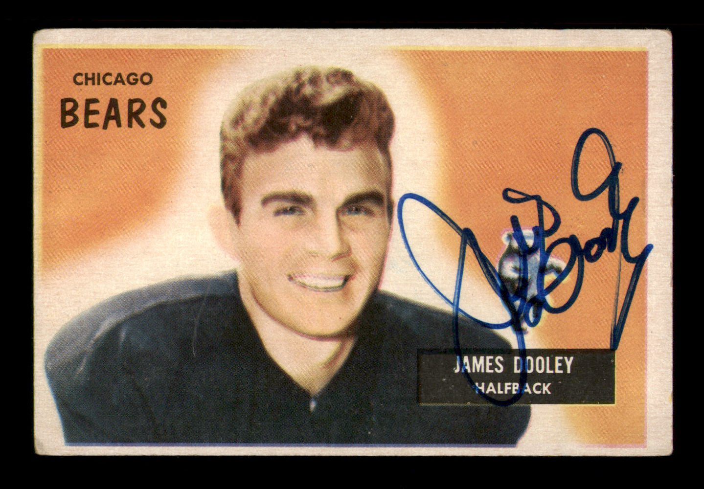 James Dooley Autographed 1955 Bowman Card #40 Chicago Bears