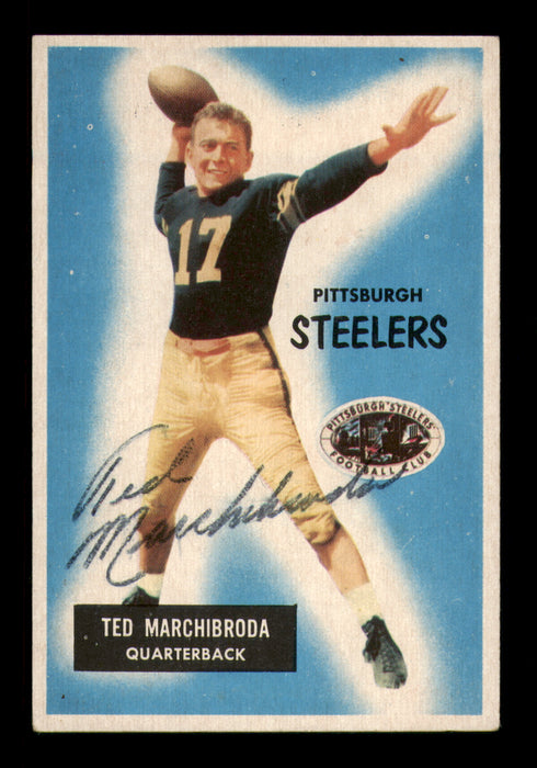 Ted Marchibroda Autographed 1955 Bowman Card #106 Pittsburgh Steelers