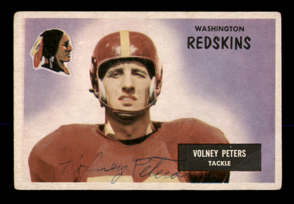Volney Peters Autographed 1955 Bowman Card #17 Washington Redskins