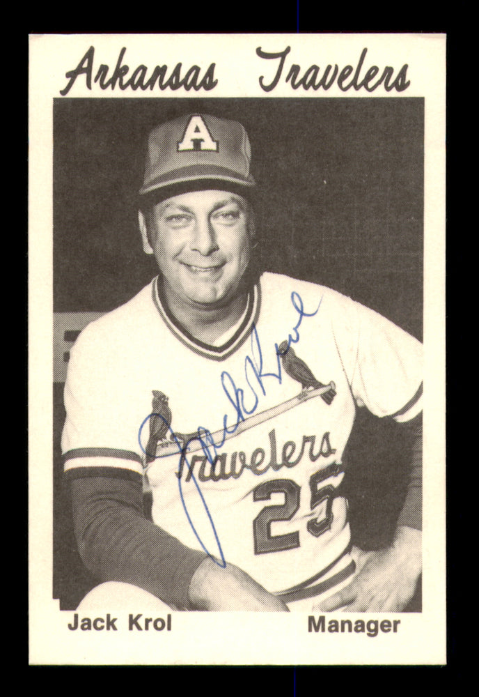 Jack Krol Autographed 1976 TCMA Rookie Card Arkansas Travelers