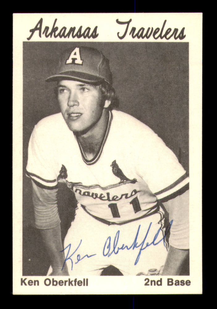 Ken Oberkfell Autographed 1976 TCMA Rookie Card Arkansas Travelers