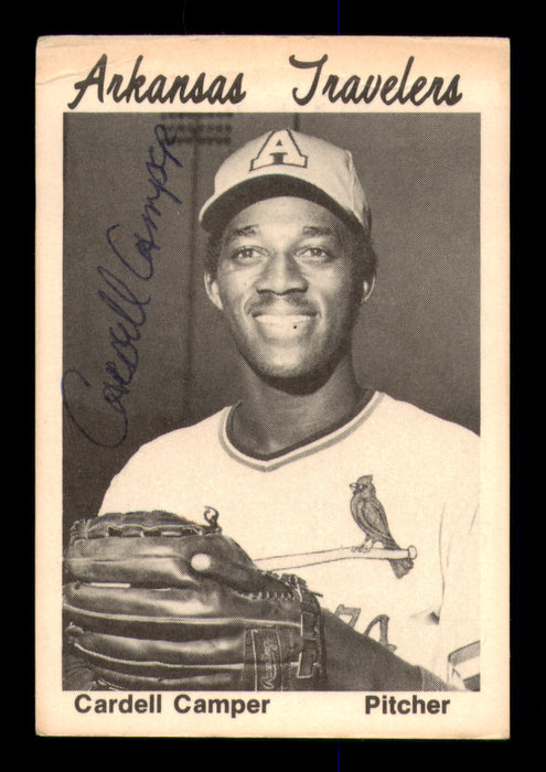 Cardell Camper Autographed 1976 TCMA Rookie Card Arkansas Travelers
