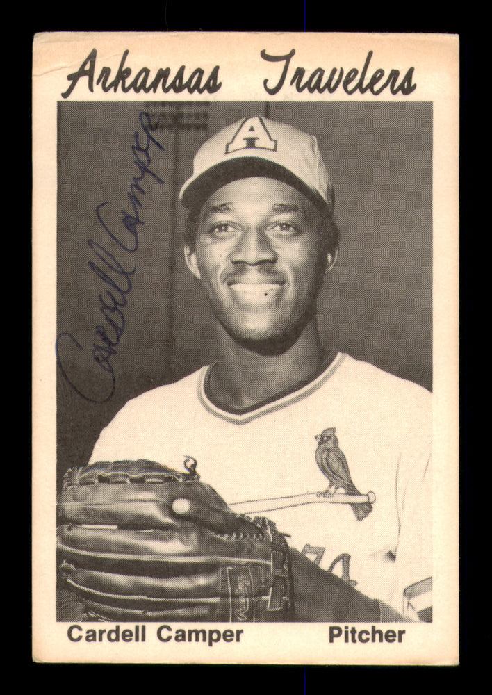 Cardell Camper Autographed 1976 TCMA Rookie Card Arkansas Travelers