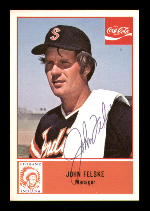 John Felske Autographed 1977 Cramer Card #74 Spokane Indians