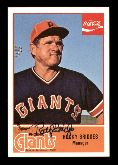 Rocky Bridges Autographed 1977 Cramer Card #50 Phoenix Giants