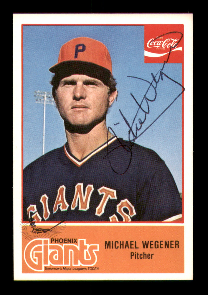 Michael Mike Wegener Autographed 1977 Cramer Card #64 Phoenix Giants
