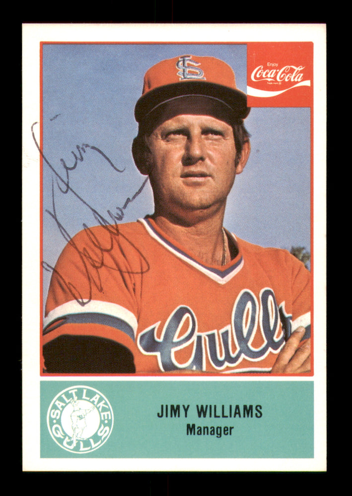Jimy Williams Autographed 1977 Cramer Card #85 Salt Lake Gulls