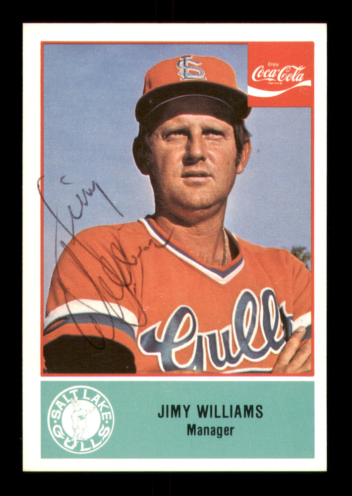 Jimy Williams Autographed 1977 Cramer Card #85 Salt Lake Gulls