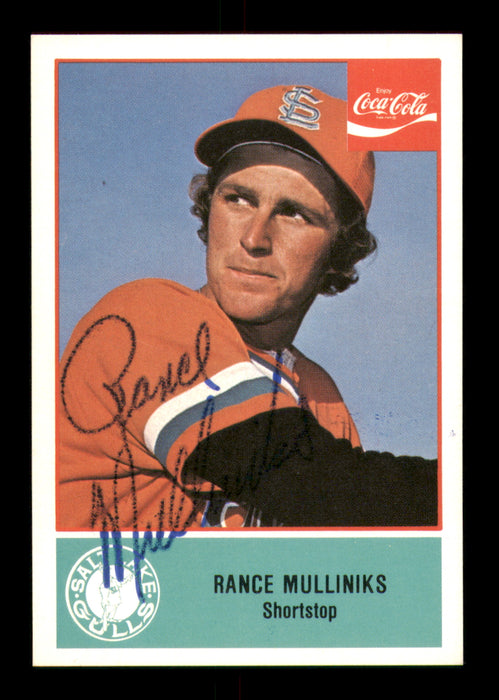 Rance Mulliniks Autographed 1977 Cramer Card #66 Salt Lake Gulls
