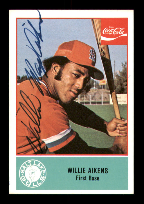 Willie Mays Aikens Autographed 1977 Cramer Rookie Card #43 Salt Lake Gulls
