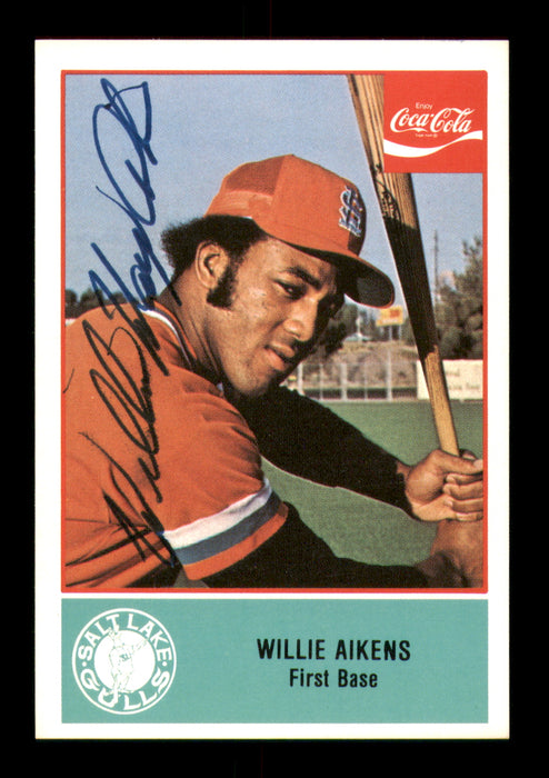 Willie Mays Aikens Autographed 1977 Cramer Rookie Card #43 Salt Lake Gulls