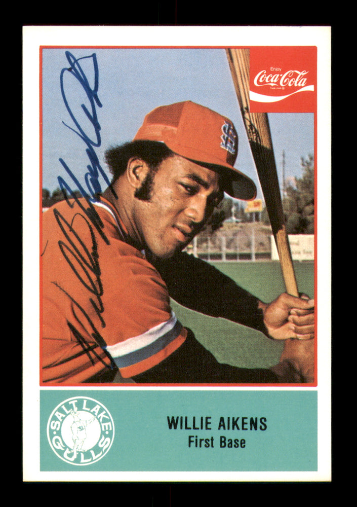 Willie Mays Aikens Autographed 1977 Cramer Rookie Card #43 Salt Lake Gulls