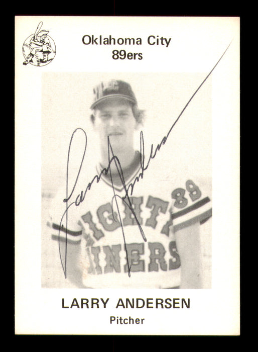 Larry Andersen Autographed 1975 Rookie Card #7 Oklahoma City 89ers