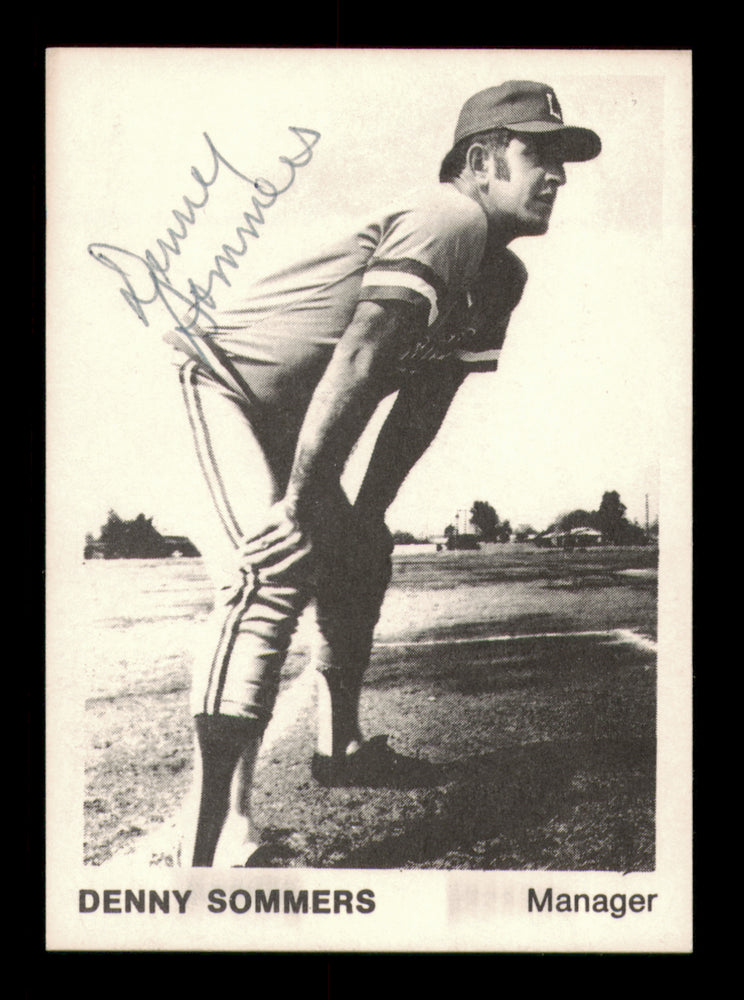 Denny Sommers Autographed 1975 TCMA Card #30 Lafayette Drillers