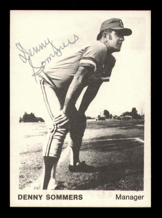 Denny Sommers Autographed 1975 TCMA Card #30 Lafayette Drillers