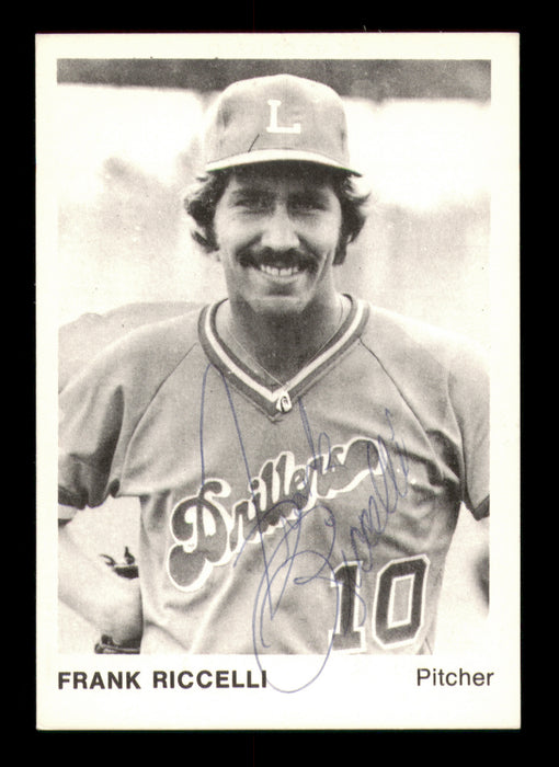 Frank Riccelli Autographed 1975 TCMA Rookie Card #15 Lafayette Drillers