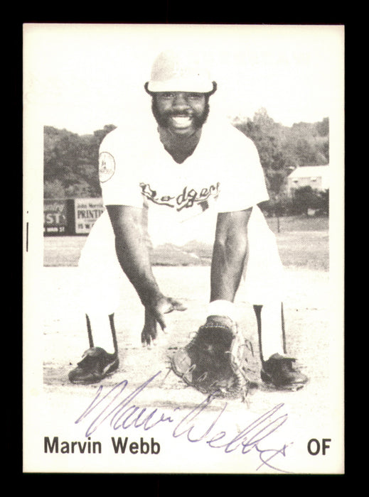 Marvin Webb Autographed 1975 TCMA Rookie Card Waterbury Dodgers