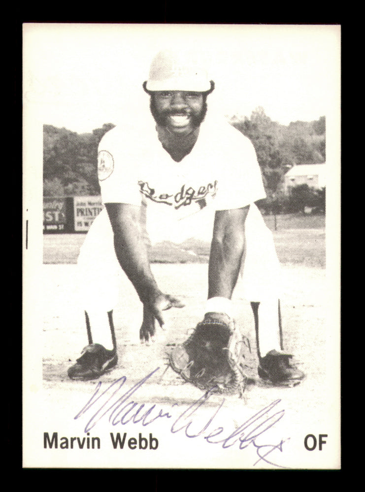 Marvin Webb Autographed 1975 TCMA Rookie Card Waterbury Dodgers