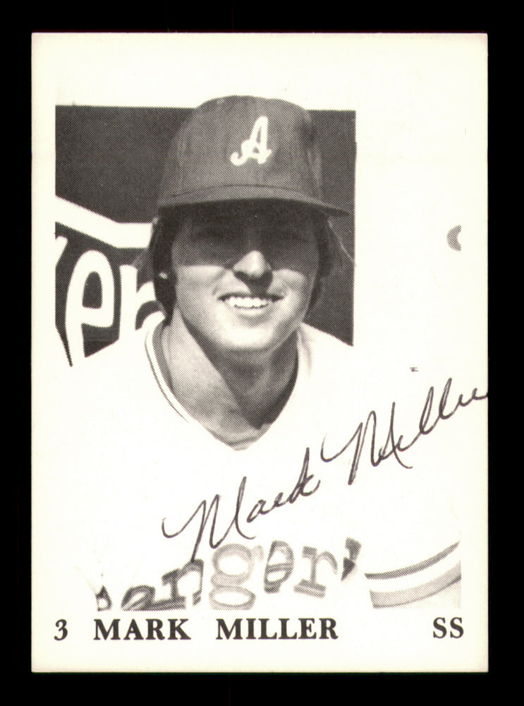 Mark Miller Autographed 1975 TCMA Rookie Card Anderson Rangers
