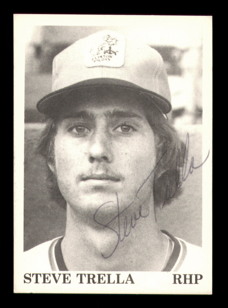Steve Trella Autographed 1975 TCMA Rookie Card Clinton Pilots