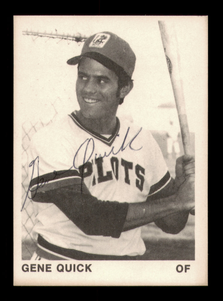 Gene Quick Autographed 1975 TCMA Rookie Card Clinton Pilots