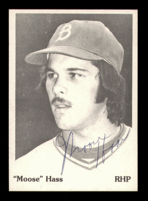 Moose Haas Autographed 1975 TCMA Rookie Card Burlington Bees