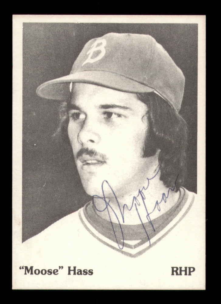 Moose Haas Autographed 1975 TCMA Rookie Card Burlington Bees