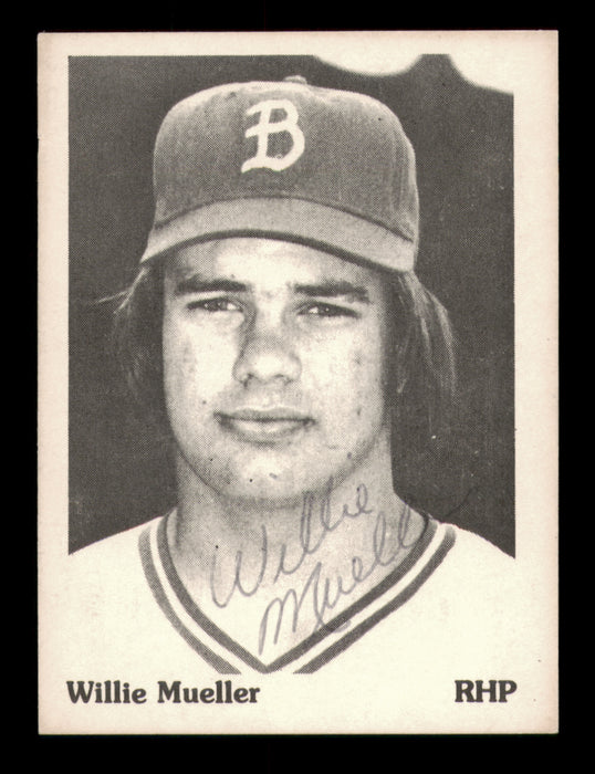 Willie Mueller Autographed 1975 TCMA Rookie Card Burlington Bees