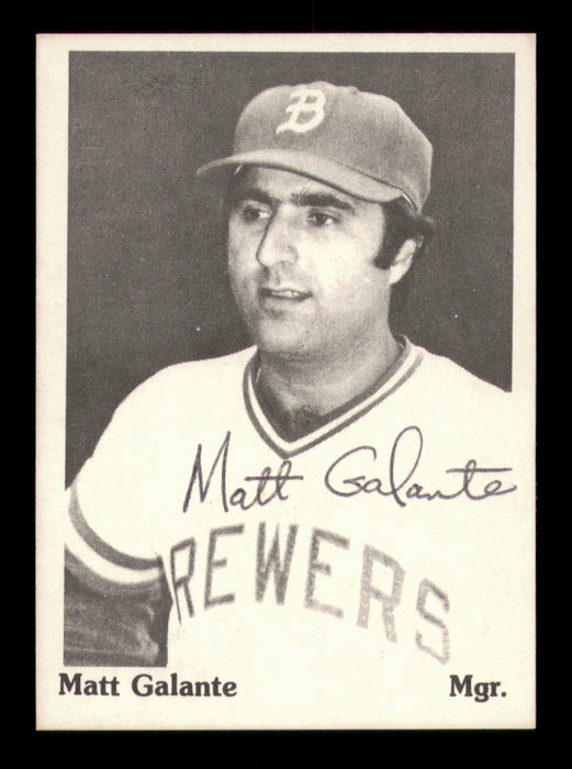 Matt Galante Autographed 1975 TCMA Rookie Card Burlington Bees