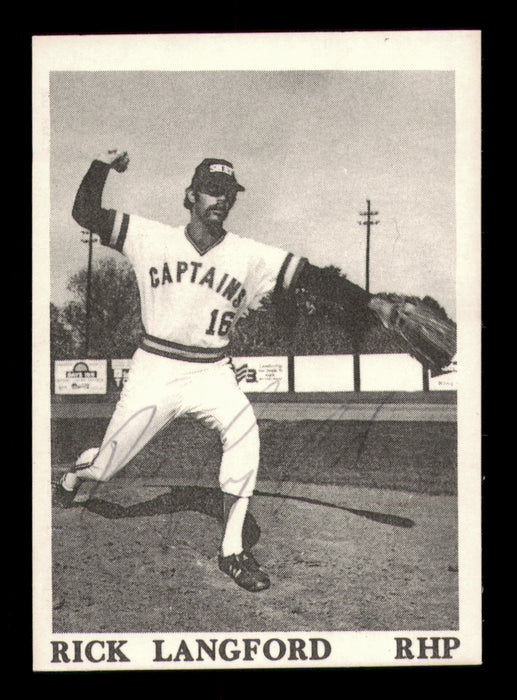 Rick Langford Autographed 1975 TCMA Rookie Card Shreveport Captains