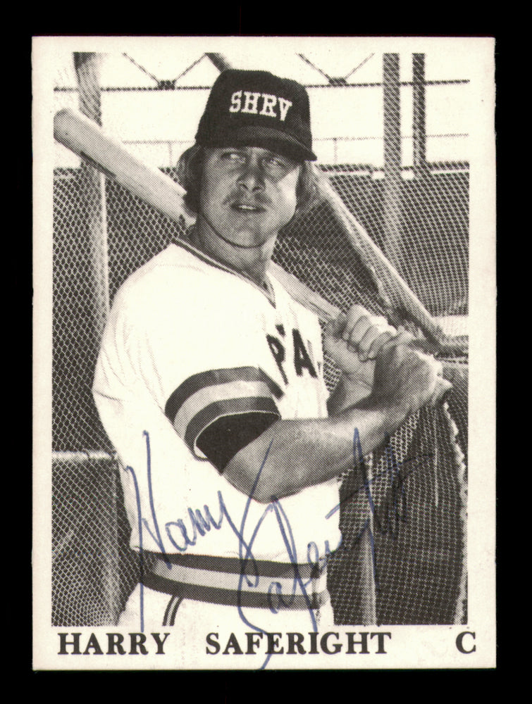 Harry Saferight Autographed 1975 TCMA Rookie Card Shreveport Captains