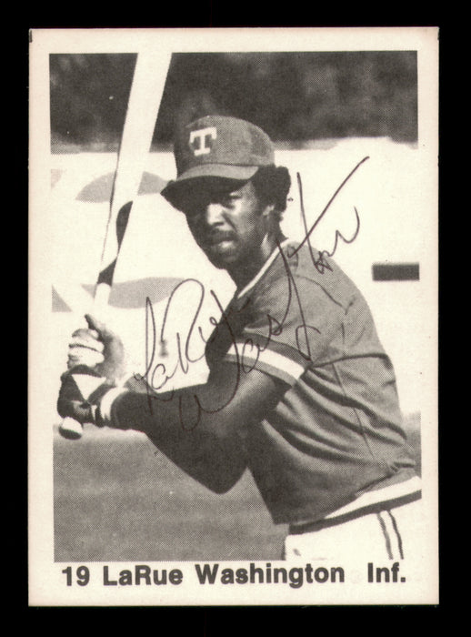 LaRue Washington Autographed 1976 TCMA Card #18 Ashville Tourists