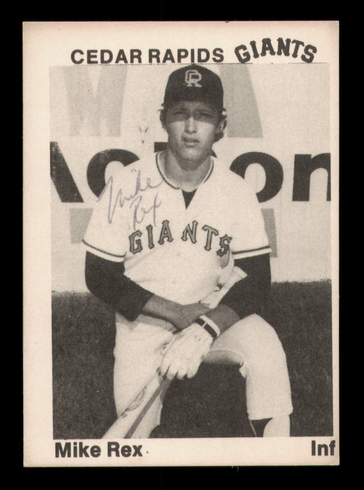 Mike Rex Autographed 1976 TCMA Rookie Card Cedar Rapids Giants