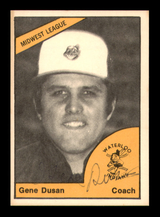 Gene Dusan Autographed 1977 TCMA Card Waterloo Indians