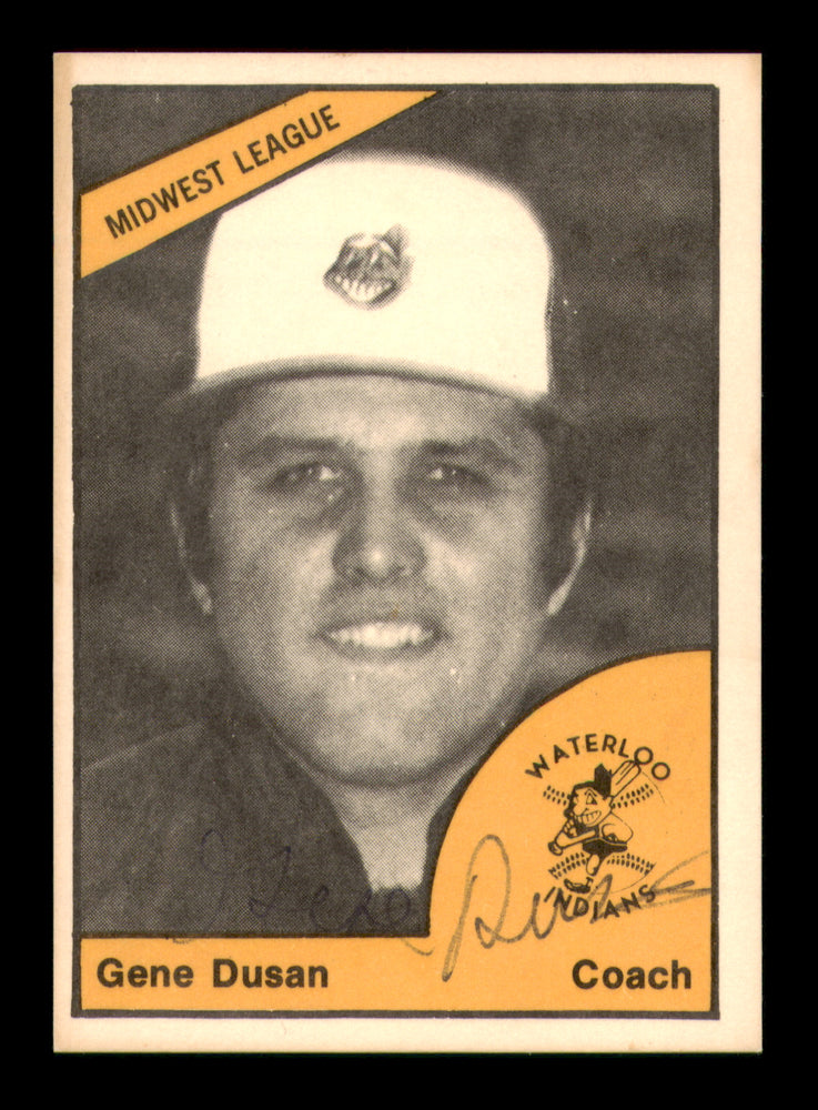 Gene Dusan Autographed 1977 TCMA Card Waterloo Indians